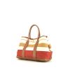 Shopping bag Hermès Garden Party in tela rossa beige e arancione e pelle gold - 00pp thumbnail