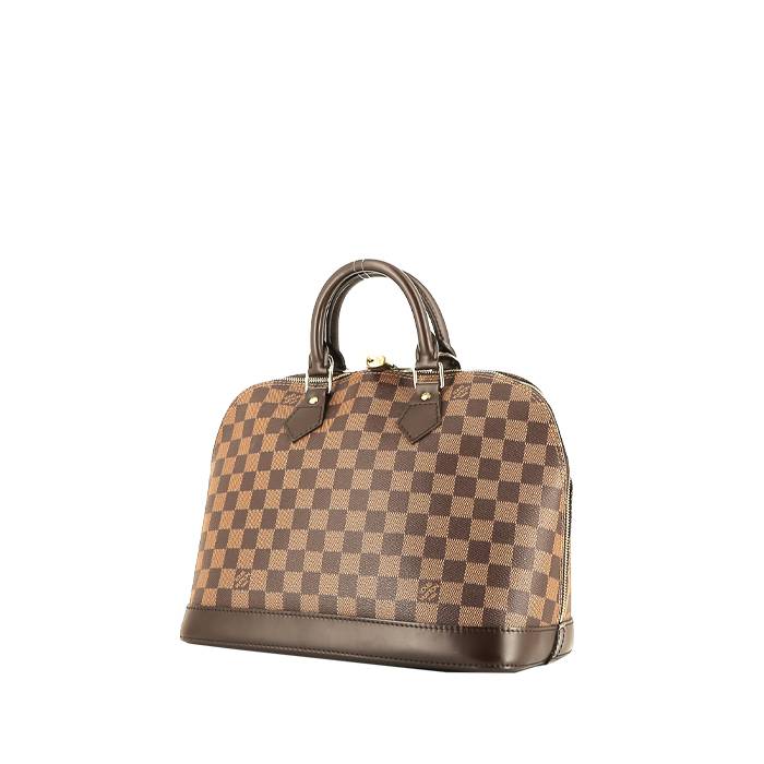 Louis+Vuitton+Alma+Damier+Ebene+Shoulder+Bag+BB+Brown+Canvas for sale  online