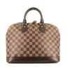 Louis Vuitton Alma small model  handbag  in ebene damier canvas  and brown leather - 360 thumbnail