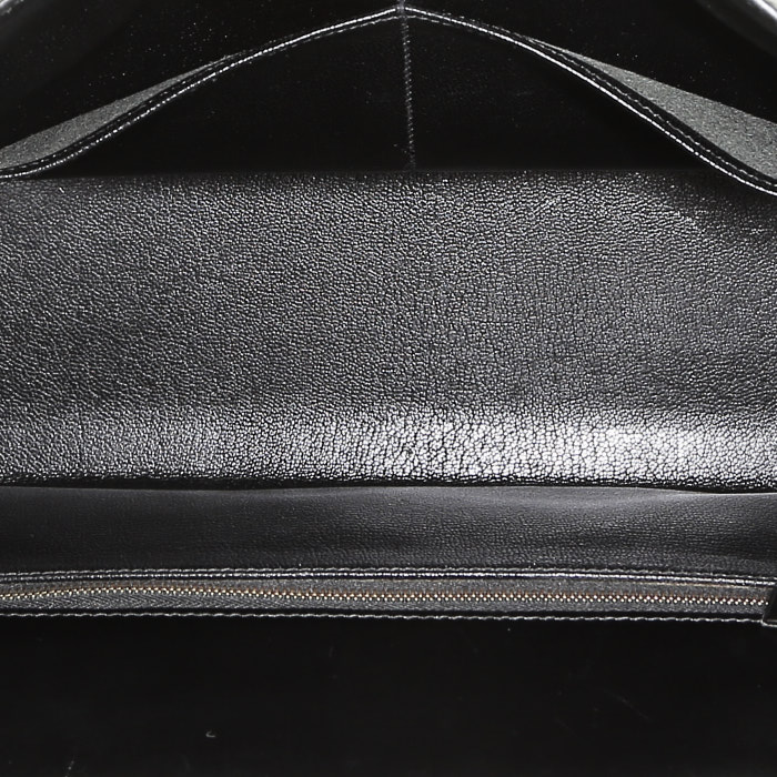 Bolso de mano Hermes Kelly 32 cm en cuero box negro - Detail D3