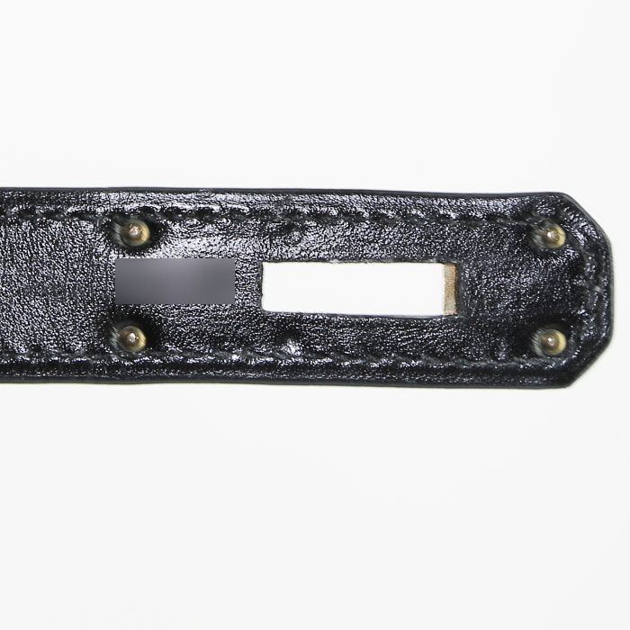 Hermes Kelly 32 cm handbag in black box leather - Detail D5