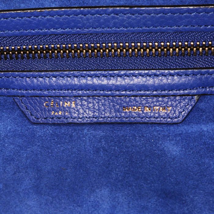 Borsa Celine Luggage Mini in pelle blu reale - Detail D3