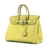 Hermes Birkin 35 cm handbag in anise green ostrich leather - 00pp thumbnail