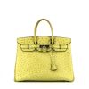 Hermes Birkin 35 cm handbag in anise green ostrich leather - 360 thumbnail
