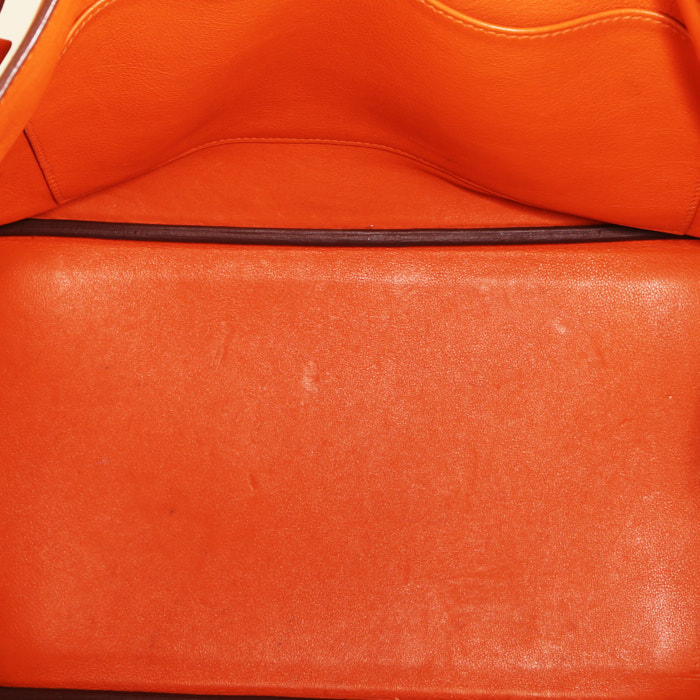 Borsa Hermes Birkin 35 cm in pelle Swift arancione - Detail D2