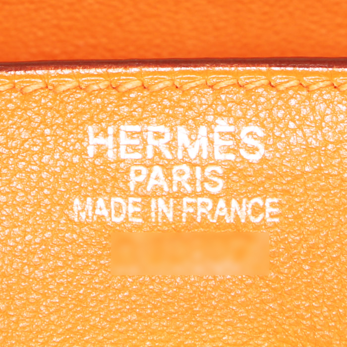 Borsa Hermes Birkin 35 cm in pelle Swift arancione - Detail D3