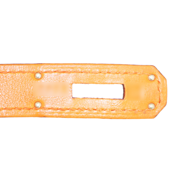 Sac à main Hermes Birkin 35 cm en cuir Swift orange - Detail D4