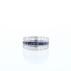 Vintage  ring in white gold, sapphires and diamonds - 360 thumbnail