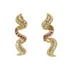 Paire de pendants d'oreilles Chaumet en or jaune, diamants et rubis - 00pp thumbnail