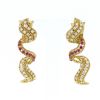 Paire de pendants d'oreilles Chaumet en or jaune, diamants et rubis - 360 thumbnail