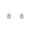 Vintage earrings in yellow gold,  morganite and diamonds - 00pp thumbnail