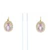 Vintage earrings in yellow gold,  morganite and diamonds - 360 thumbnail