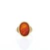 Vintage  ring in 9 carats yellow gold and cornelian - 360 thumbnail