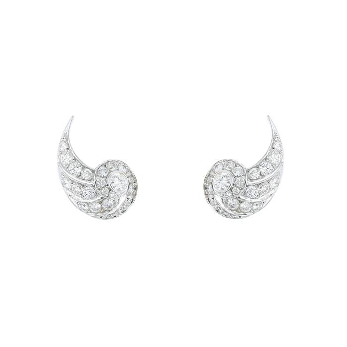Pendientes Vintage  de oro blanco y diamantes - 00pp