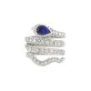Vintage ring in platinium,  diamonds and sapphire - 00pp thumbnail