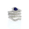 Vintage ring in platinium,  diamonds and sapphire - 360 thumbnail