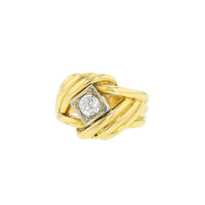 Anello Vintage in oro giallo e diamante - 00pp