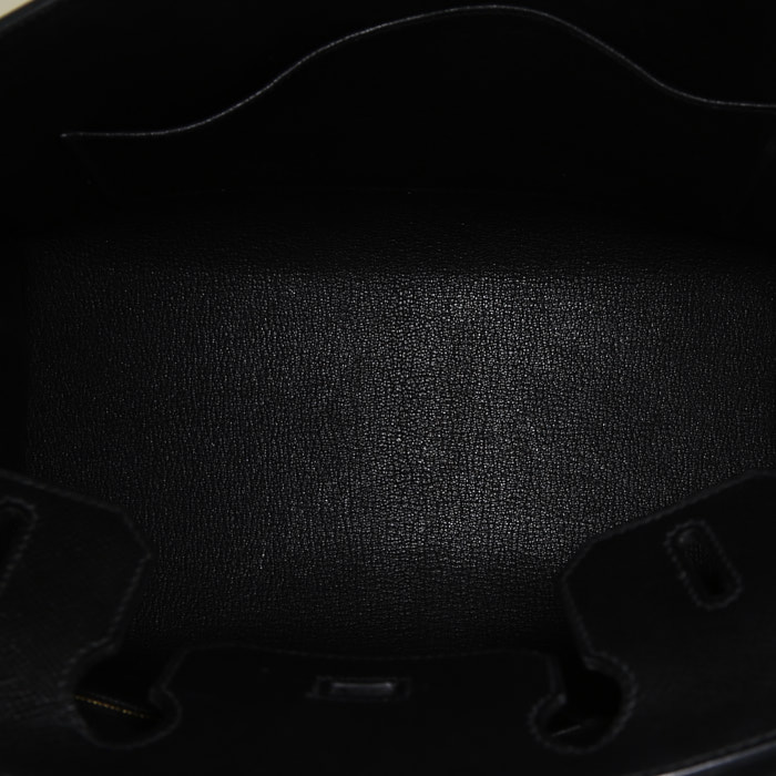 Bolso de mano Hermès Birkin 30 cm en cuero epsom negro - Detail D2