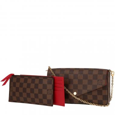 Bolso bandolera Louis Vuitton  Félicie en lona a cuadros ébano