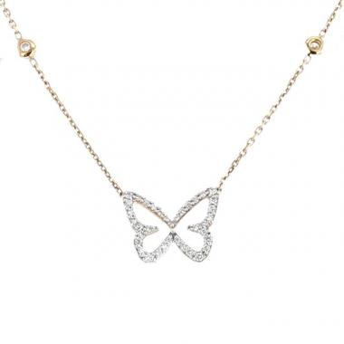 Collier Messika Butterfly en or rose et diamants