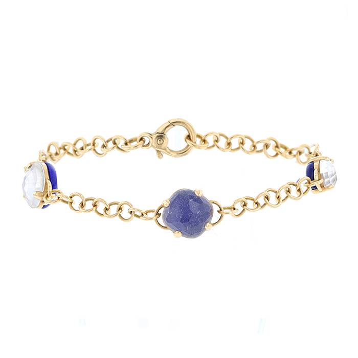 Bracelet Pomellato Capri en or rose, lapis-lazuli et cristal de roche - 00pp
