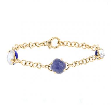 Pomellato Capri bracelet in pink gold, lapis-lazuli and rock crystal