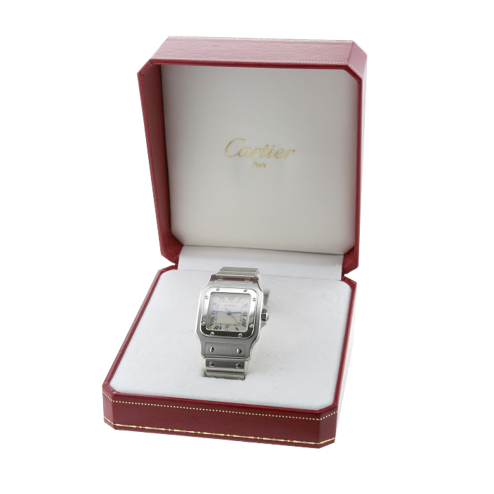 Cartier Santos Galbée watch in stainless steel Circa  1990 - Detail D2