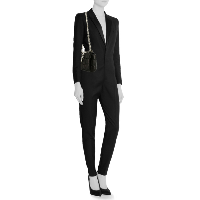 Bolso bandolera Bottega Veneta Cassette en cuero trenzado negro - Detail D2