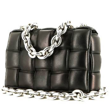 Bolso bandolera Bottega Veneta  Cassette en cuero trenzado negro