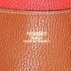 Sac cabas Hermes Double Sens en cuir bicolore gold et rouge - Detail D3 thumbnail