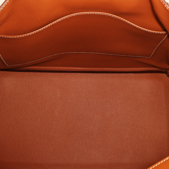 Bolso de mano Hermès Birkin 35 cm en cuero epsom color oro - Detail D2