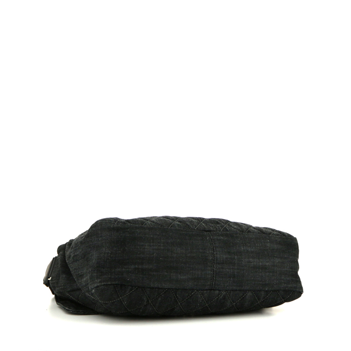 Sac à main Chanel  Timeless en toile jersey bleue - Detail D5