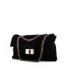 Chanel 2.55 large model shoulder bag in black tweed - 00pp thumbnail