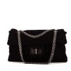 Sac bandoulière Chanel 2.55 grand modèle en tweed noir - 360 thumbnail