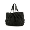 Chanel   shopping bag  in black denim canvas - 00pp thumbnail