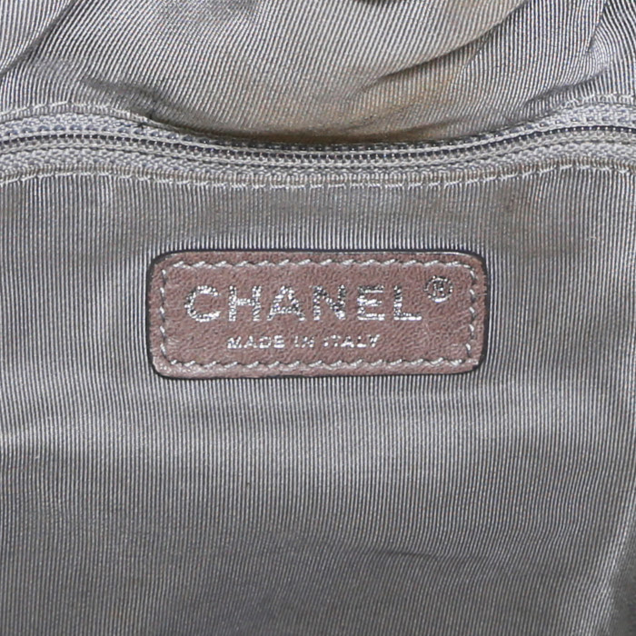 Chanel   shopping bag  in black denim canvas - Detail D3