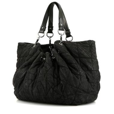 Chanel tote bag in black denim canvas