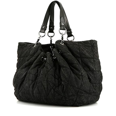 Shopping bag Chanel   in tela denim nera