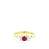 Tiffany & Co Seven Stone ring in yellow gold,  ruby and diamonds - 360 thumbnail
