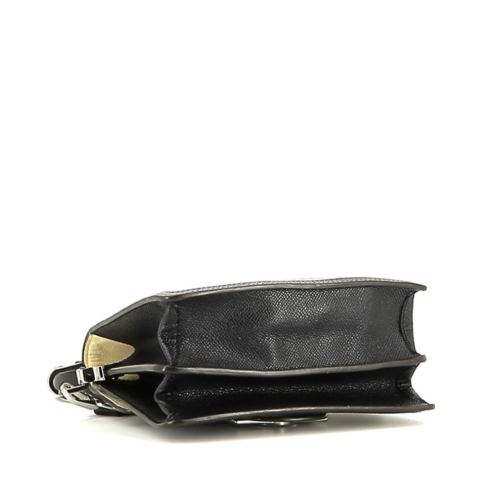 Bolso bandolera Louis Vuitton Dauphine en lona Monogram negra, azul y blanca y cuero granulado negro - Detail D5