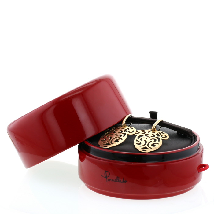 Orecchini pendenti Pomellato Ming modello medio in oro rosa - Detail D2