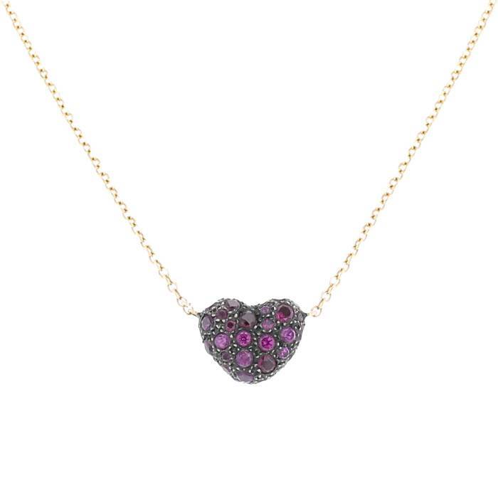 Pomellato Sabbia necklace in yellow gold, silver and garnets - 00pp