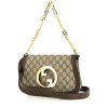 Bolso de mano Gucci  Blondie en lona monogram beige y cuero marrón - 00pp thumbnail