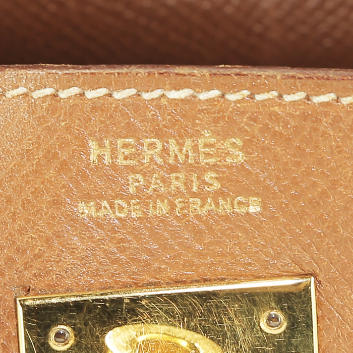 Hermes Kelly 32 cm handbag in gold epsom leather - Detail D4