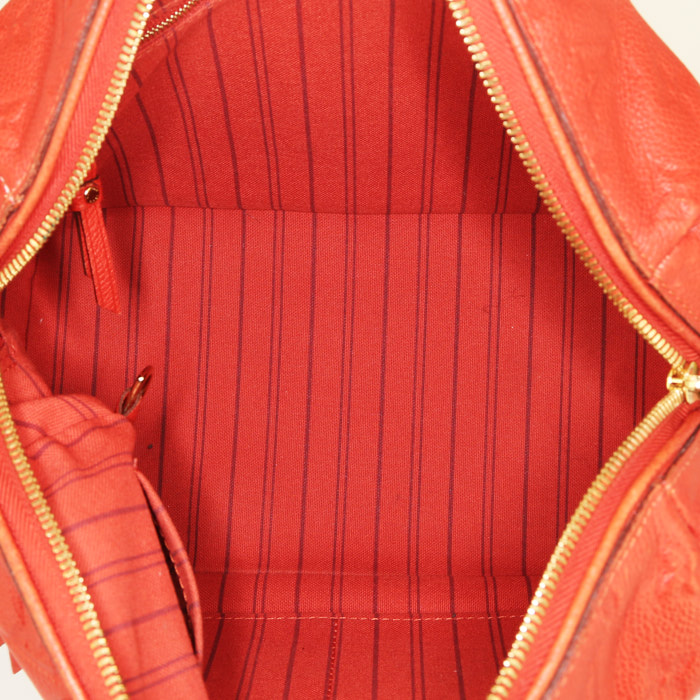 Borsa Louis Vuitton Speedy 25 in pelle monogram con stampa rossa - Detail D3