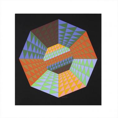 Victor Vasarely, "Heisenberg", sérigraphie en couleurs sur papier, signée et numérotée, de 1983