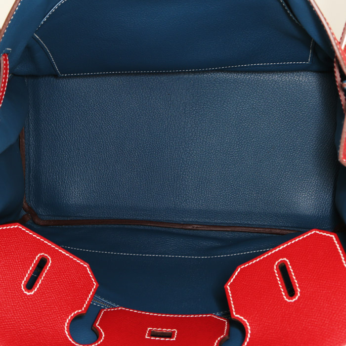 Bolso de mano Hermes Birkin 35 cm en cuero epsom rojo - Detail D2