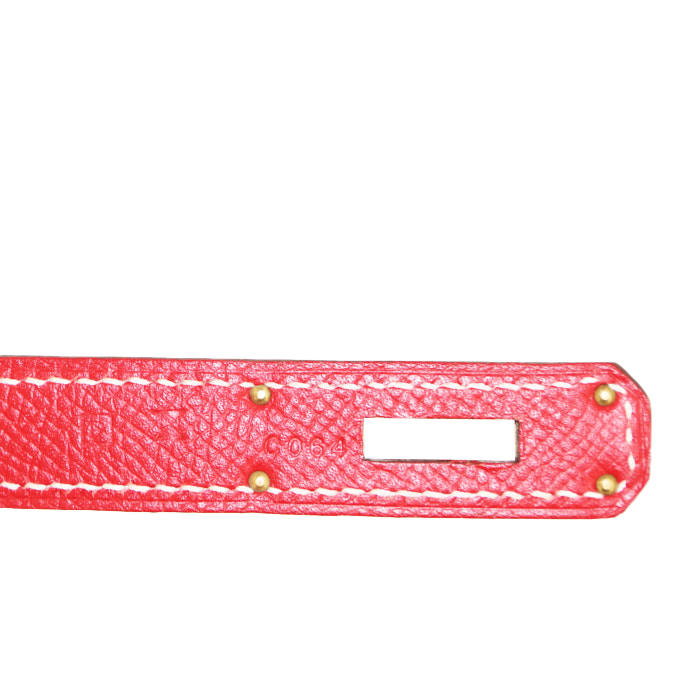 Hermes Birkin 35 cm handbag in red epsom leather - Detail D4
