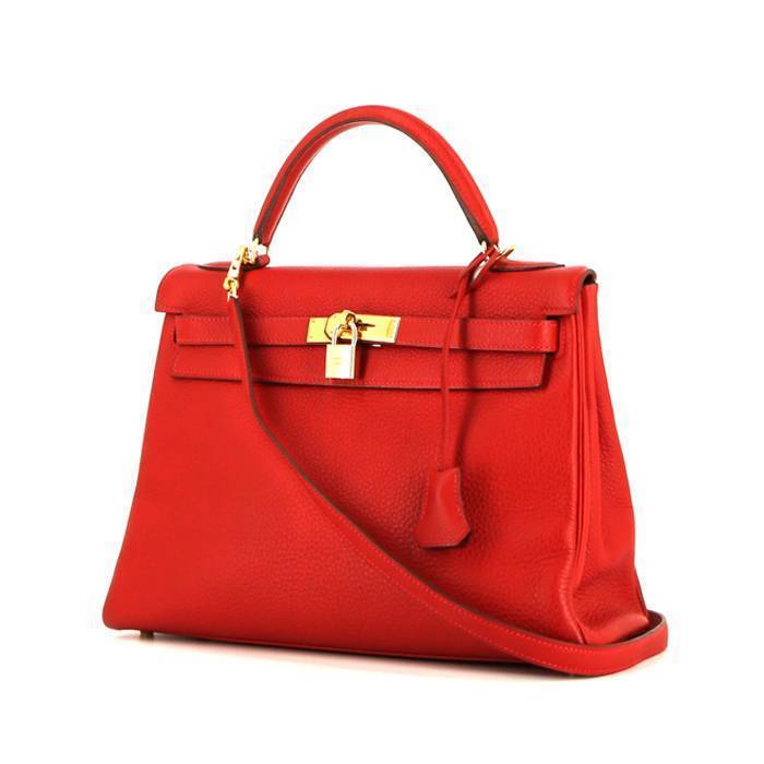 Hermès  Kelly 32 cm handbag  in red togo leather - 00pp
