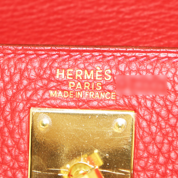 Hermès  Kelly 32 cm handbag  in red togo leather - Detail D4